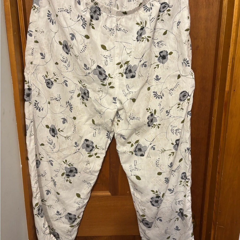 Heaven linen Floral Print lounging pants